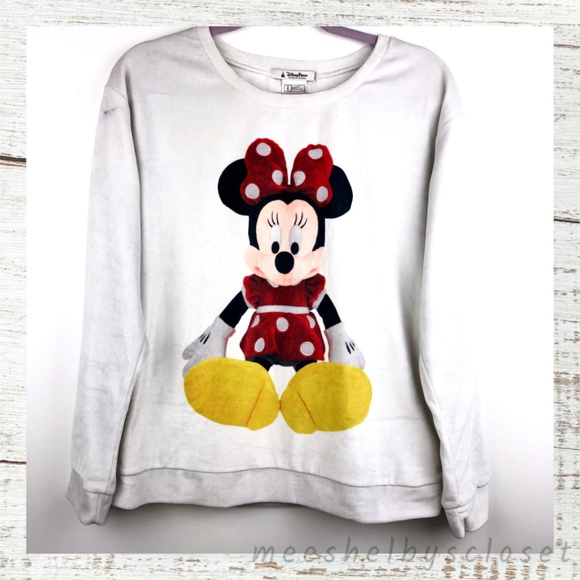 Disney Tops - Disney Parks Plush Fleece Minnie Mouse Sweatshirt